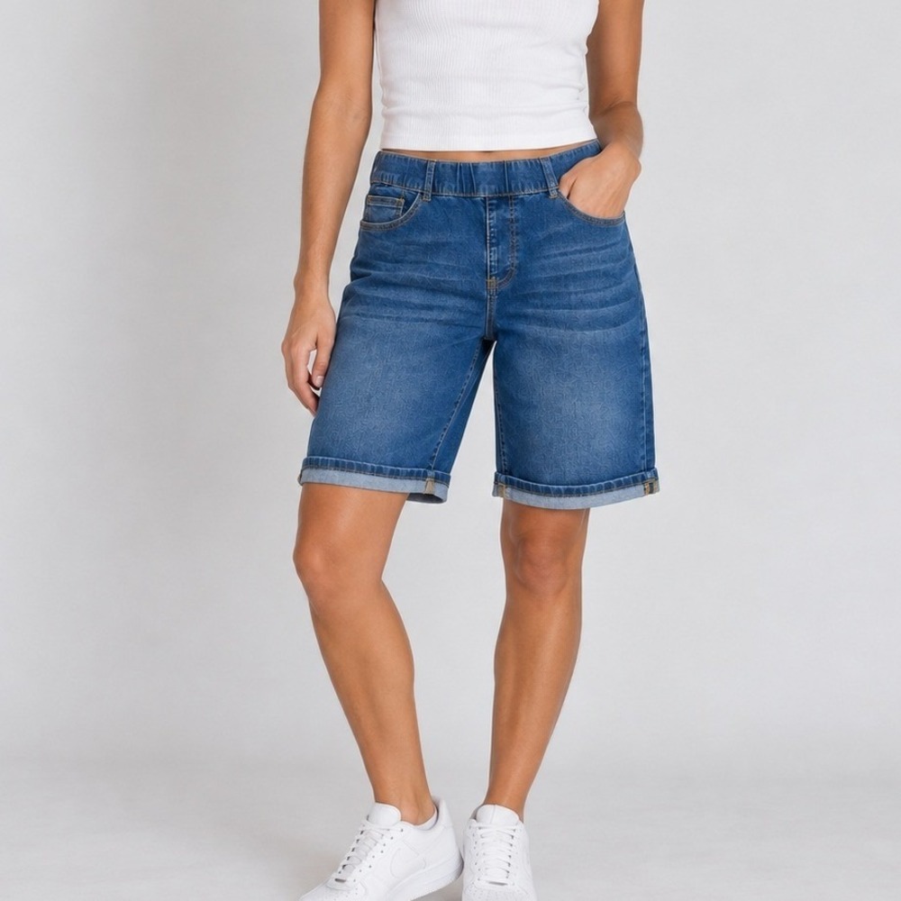 Luvamia Denim Bermuda Shorts Summer Classic Coastal Beach Casual Vacation Comfy